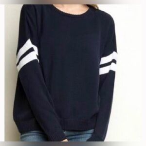 Brandy Melville Sweater One Size Navy White Stripe